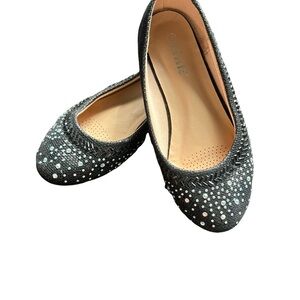Link Black and Silver Studded Ballet Flats